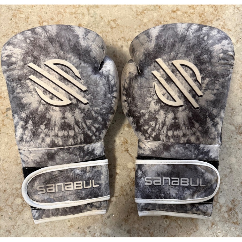 Boxing Gloves Unisex 10 oz Funk Strike Grey Tie Dye Sanabul EUC